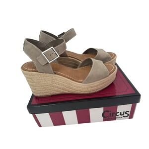 NWT CIRCUS BY SAM EDELMAN Wedge Sandals Boho Festival 10 Suede Rattan Indie‎